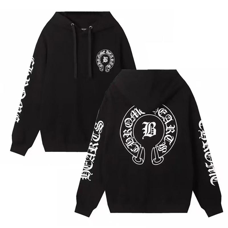 

850 CHROME HEARTS 2025 Autumn and Winter New Plus Size Classic Style Logo Hooded Sweatshirt, Suitable for Couples to Wear M чорний