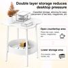 Small Coffee Table, Flower Shaped Desktop Tea Table, Modern Style End Table, Living Room Center Minimalist Display Coffee Table with 2-Tier