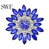 Women Fashion Flower Brooch Crystal Rhinestone Jewelry for Wedding Party Gift