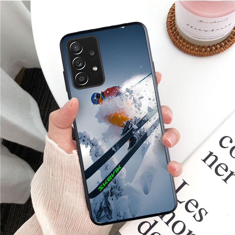 Snö Die Skidåkning Snowboard Sport Mobilskal för Samsung Galaxy A13 A22 A12 A32 A71 A11 A21S A33 A52 A72 A51 A50 A70 A31 M31