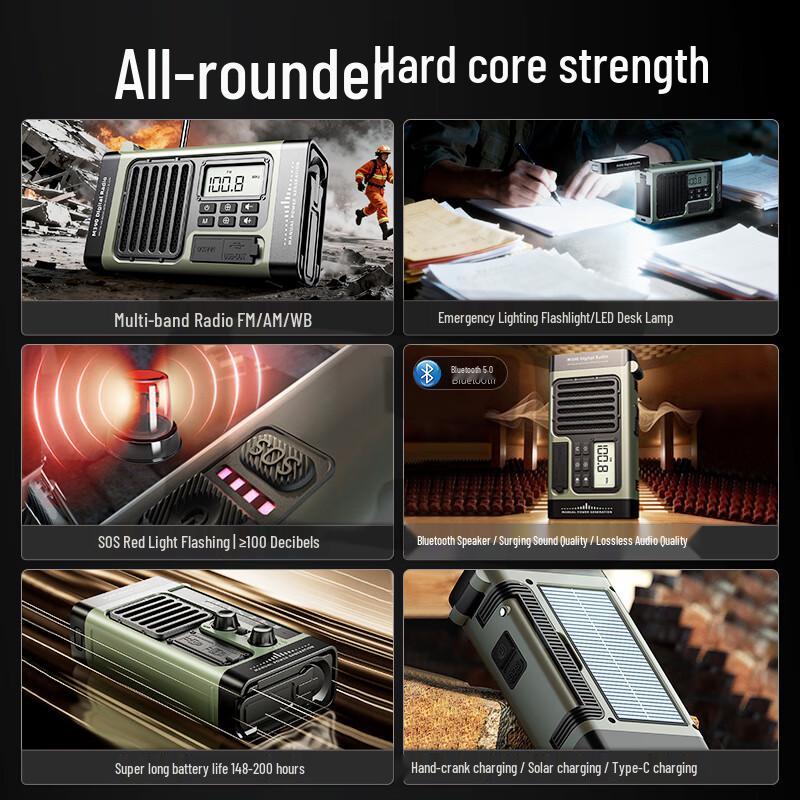 Wolsen M390 Multi-Function Emergency Radio Flashlight