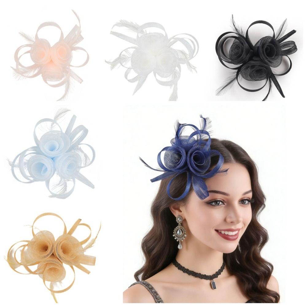 Elegant 3D Flower Fascinators Hat Large Flower Formal Rose Fascinators Tea Party Hats Women's Headwear