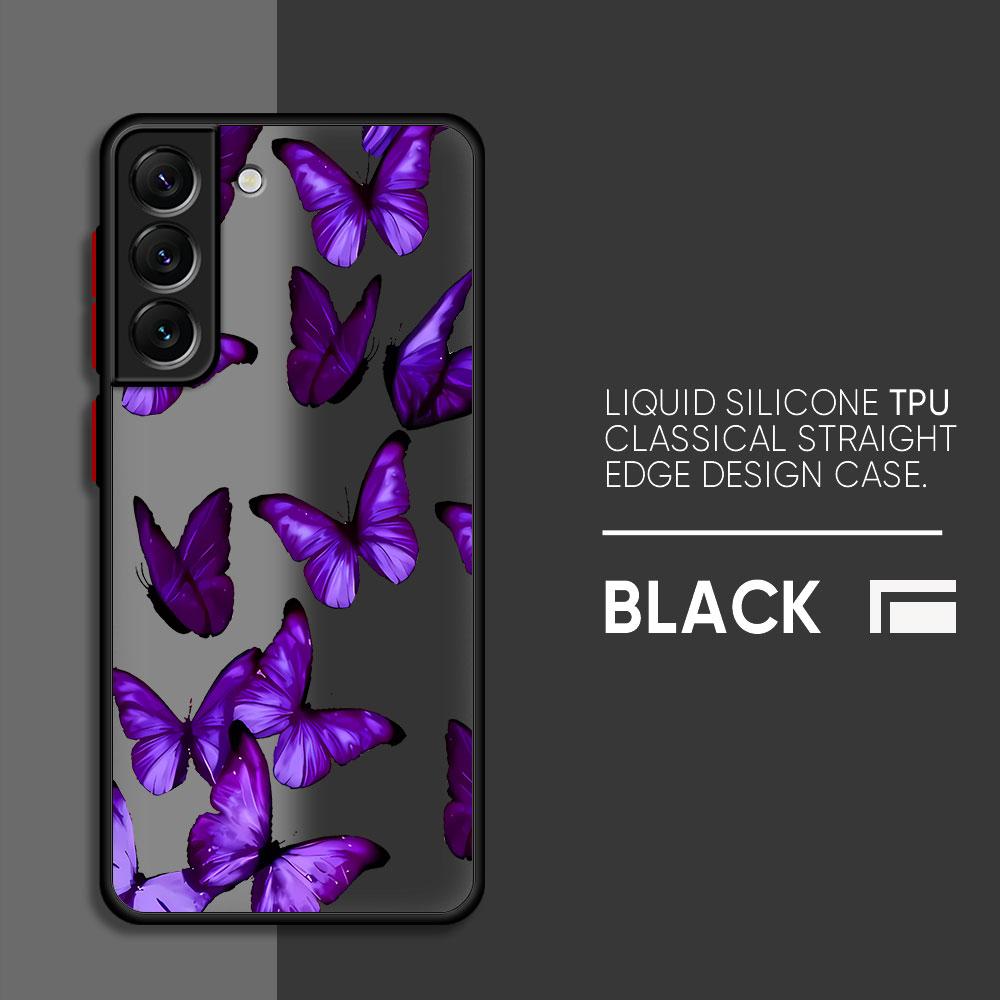INS Retro Butterfly Phone Case for Samsung Galaxy Note 9 8 A50 A70 Note 10 Plus A12 A21s A21s A51 Note 20 Ultra A31 A71 Cover