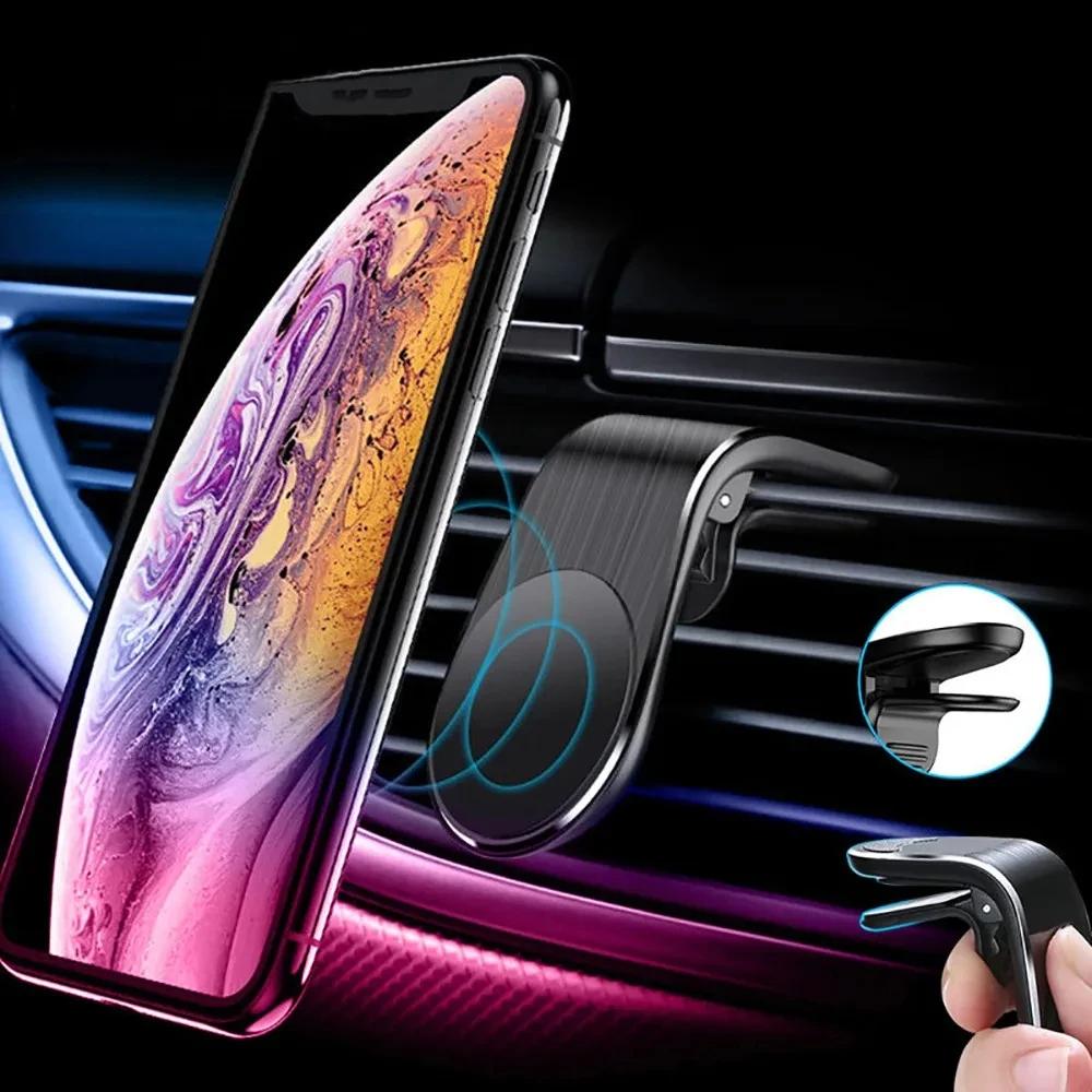Magnetic Car Phone Holder Air Vent Clip Mount 360 Rotation Mobile Bracket GPS Metal Cell Phone Stand in Car For IPhone Samsung