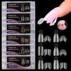 140 Piezas Sandwich para Uñas Dobles Formas Rápidas para Extensiones de Uñas Con Escala Modelo Armadura de Cristal Puntas de Cobertura Total Herramienta de Manicura