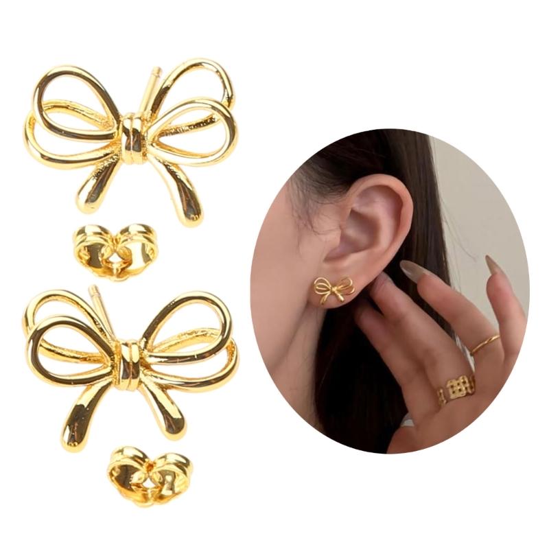 Modern Bowknot Earrings Accessories Dainty Ear Studs Ear Pendant Jewelry Charm Trendy Ear Accessory for Everyday Wear