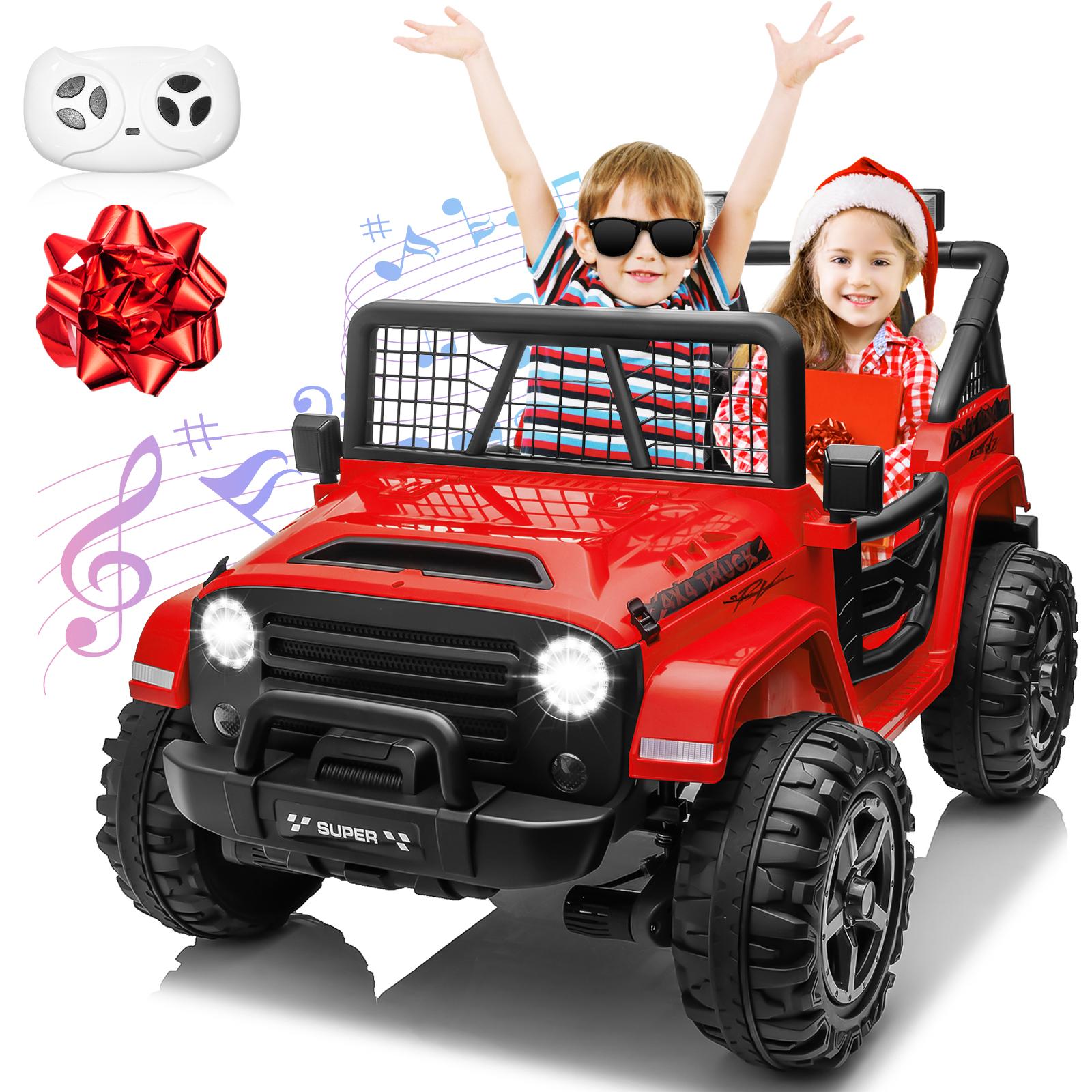 

24V Ride on Truck Car w/Remote, XL 2 Seater Outdoor Toys 4WD/2WD Switchable, 4x200W Motor Power Four Wheels, Electric Car for Bi червоний
