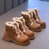 New Winter Girls Thick Bottom Boots Fashion Plush Versatile Children's Causal Cotton Boots Patchwork Round-toe Kids Ankle Boots