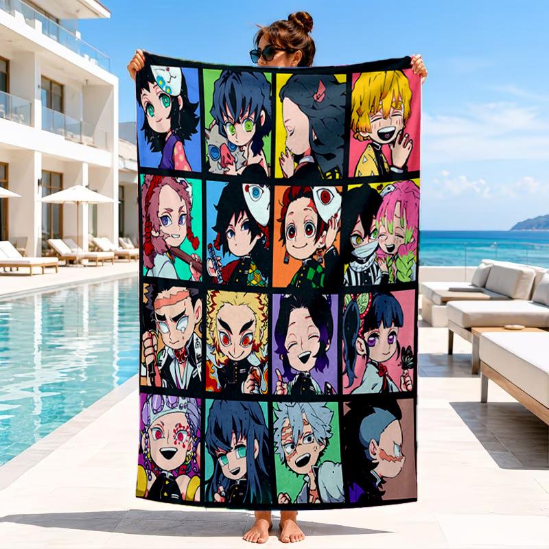 Anime Slayer Adventure  Beach Towel, Microfiber Beach Towel, Perfect For Pool, Beach, Travel, Home Decor Beach Party Fan gifts