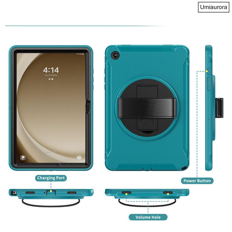 For Samsung Tab A A7 A8 A9+ A11 Plus 11 Inch SM-X230 X210 X200 S6 Lite 10.4" Shockproof Tablet Case Hand Strap Stand Armor Funda
