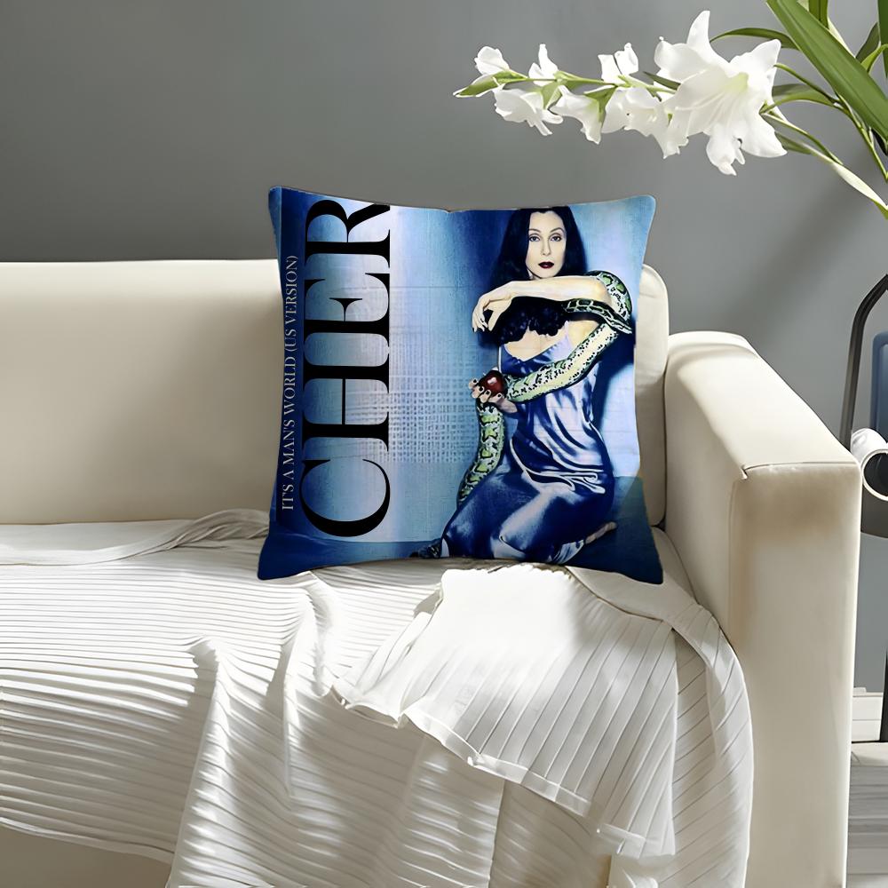 Cute CcherS cool Pillow Case Natural Linen Organic Fabric DoubleSided Printing Sofa Home Decor Cushion Cover
