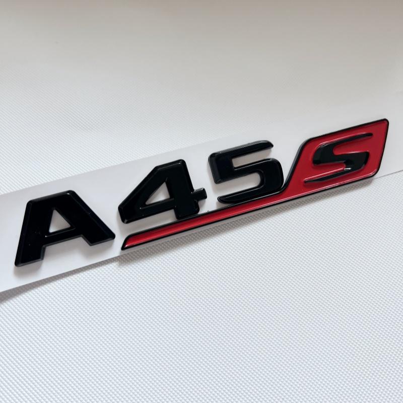 

3D ABS Chrome Black Red Letters Car Trunk Badge Sticker For Mercedes Benz A45 AMG W177 W176 A45S Emblem Logo Auto Accessories
