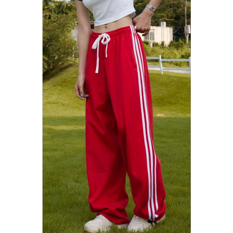 Spring and Autumn New Women's Loose Wide Leg Casual American Retro Sports Pants