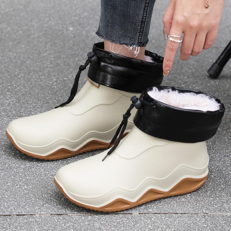 Winter Warm Men's Shoes New Fashion German Outer Wear Wading Shoes Men's and Women's Removable Thermal Cover Rubber Shoes Couple Water Shoes