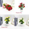Romantic Rose Bonsai Artificial Plant For Valentines Day Gift And Indoor Decoration With Durable Material