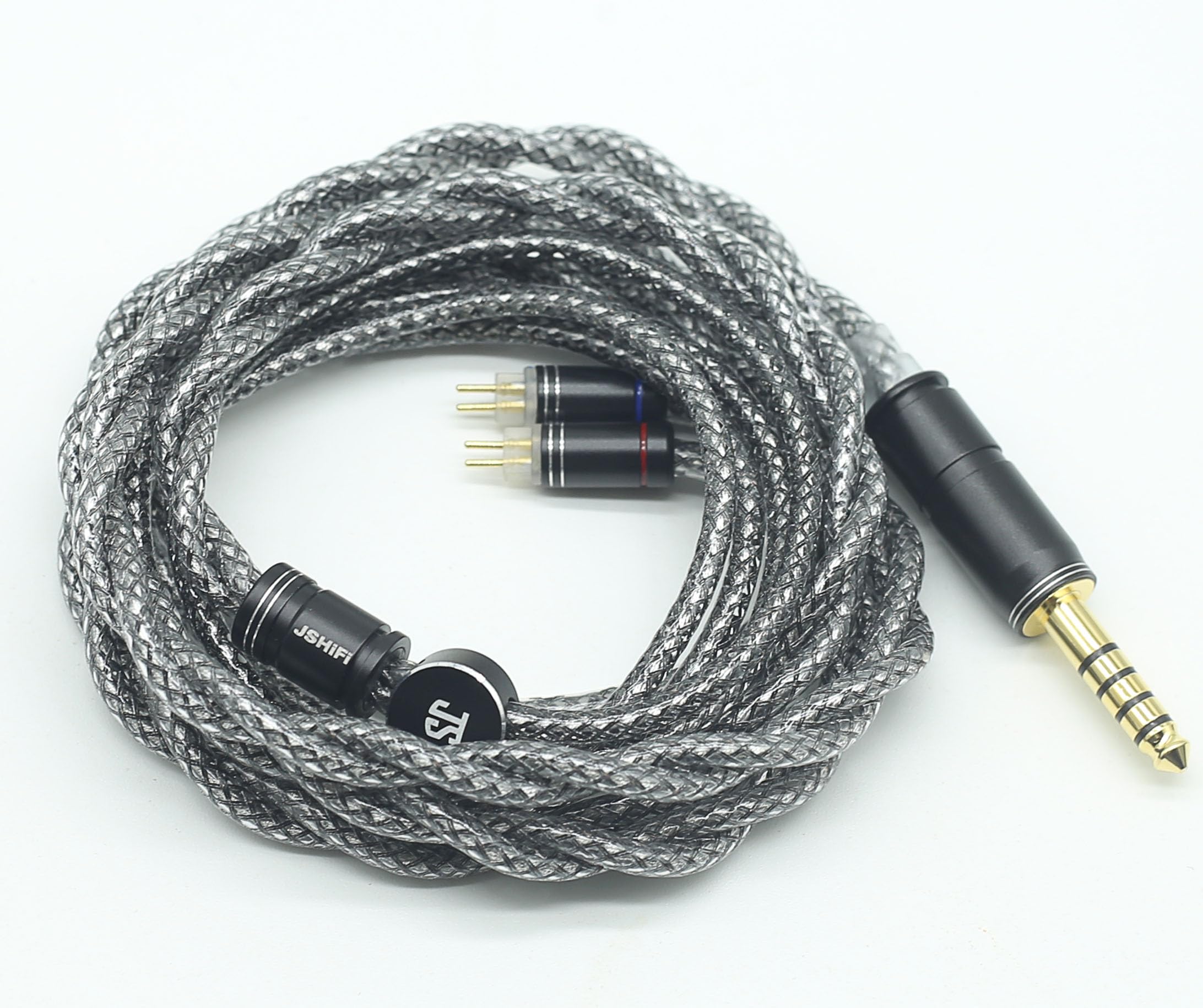 

2pin Single Crystal Copper Silver Plated and Graphene Single Crystal Copper 2pin Earphone Upgrade Earphone Replacement Cable [JSHiFi-Mercury] 4.4mm