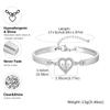 Dainty Love Heart Charm Bracelet for Women, Stainless Steel Zircon Adjustable Bangle, Fashion Exquisite Jewelry Gifts for Mom