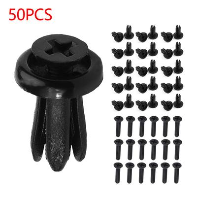 Lot de 50 rivets d'expansion universels en plastique de 5 mm pour voiture, décoration de voiture, porte, clips de plaque de garniture à pousser