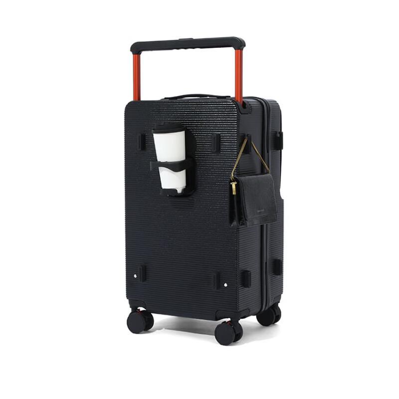 Minimalist Hardshell Spinner Luggage with Cup Holder & USB Port 20 inch