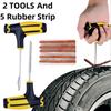 Tire Repair Kit - Car/Bike Puncture Plug Tool Set with Rubber Strips | Auto Garage Emergency Repair Tools