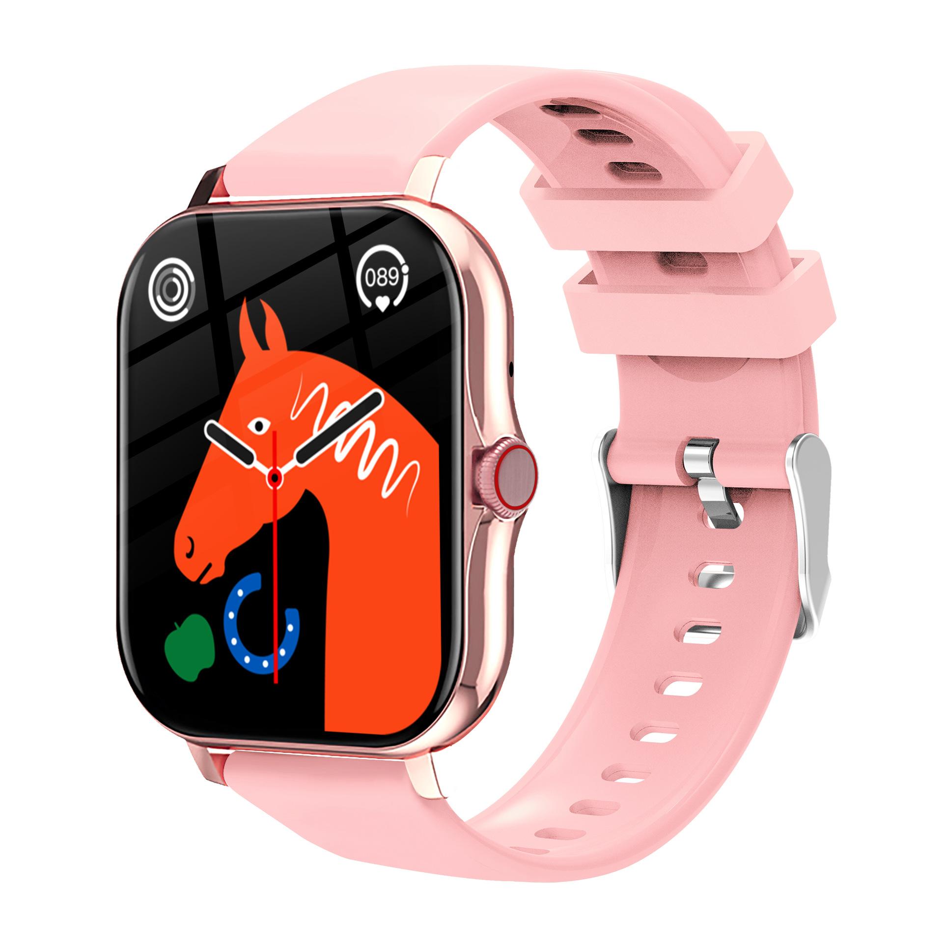 

Спортивний годинник HD з повним сенсорним екраном, Унісекс, Кілька спортивних режимів, Багатофункціональний годинник, Сумісний світло-рожевий колір