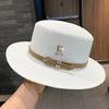 Vintage Straw Beach Hat with Metal R Buckle - Women's Summer Sun Protection Travel Hat, Fashionable Church Accessory