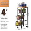 Slim 4-Tier Kitchen Storage Rack with Drawers