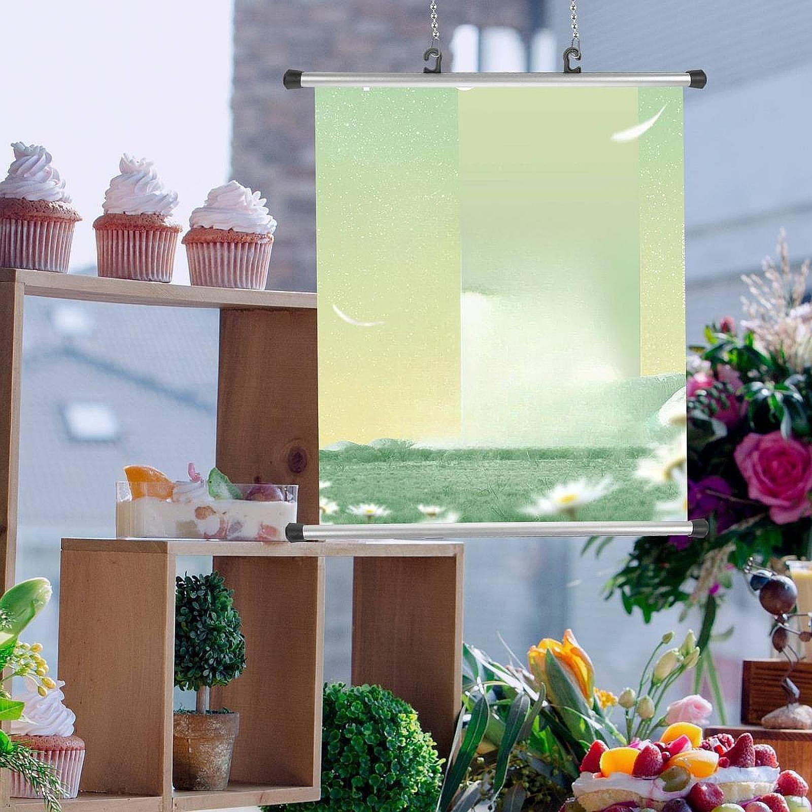 

1 пара рамок-вешалок для плакатов из алюминиевого сплава для офисов, картин, ткани, баннеров Length 33cm