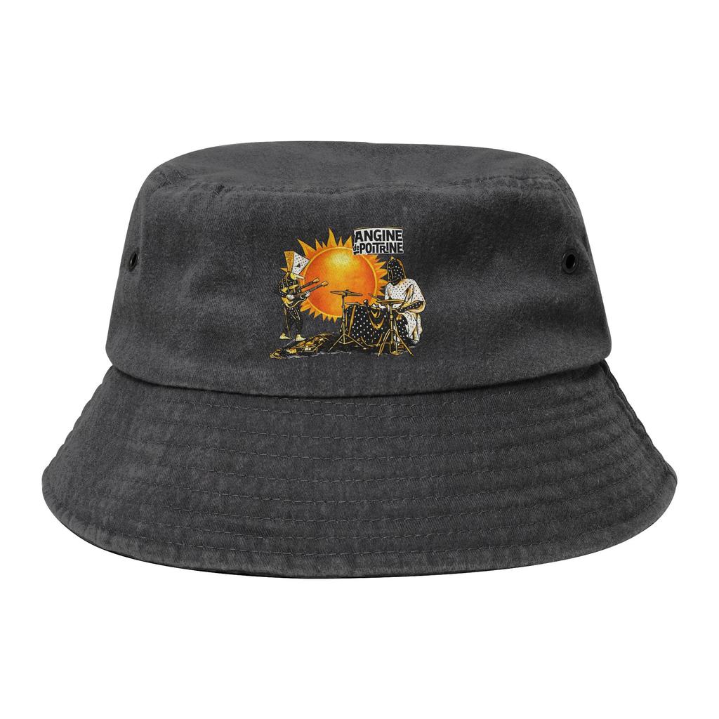 Unisex Distressed Denim Washed Bucket Hat Angine De Poitrine Canadian Band Headwear Fishing FisherUnisex Cap Session Hats Gifts