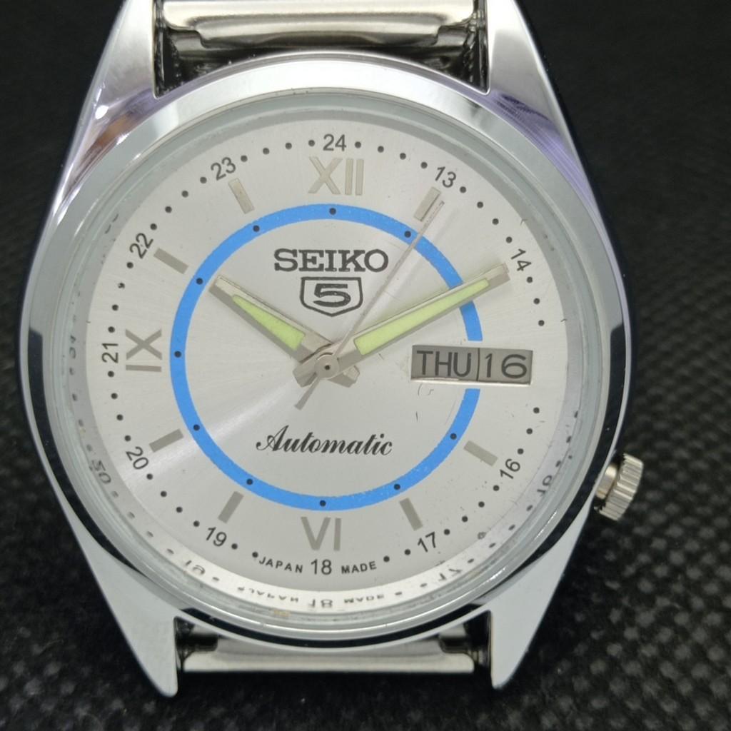 RENOVOVANÉ VINTAGE SEIKO 5 AUTO 7009A JAPONSKO PÁNSKÉ STŘÍBRNÉ HODINKY 593a-a311224-9 SKU593a-a311224