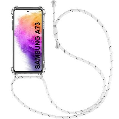 Protective Case - BOOLING - for Samsung Galaxy A73 5G - Flexible - Transparent - Shockproof with Shoulder Strap