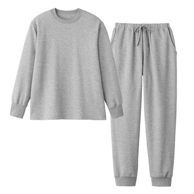 Gunze Fire Acedron Langarm und Hose Kartonstrick TG4574 Damen Pyjama, Grau,
