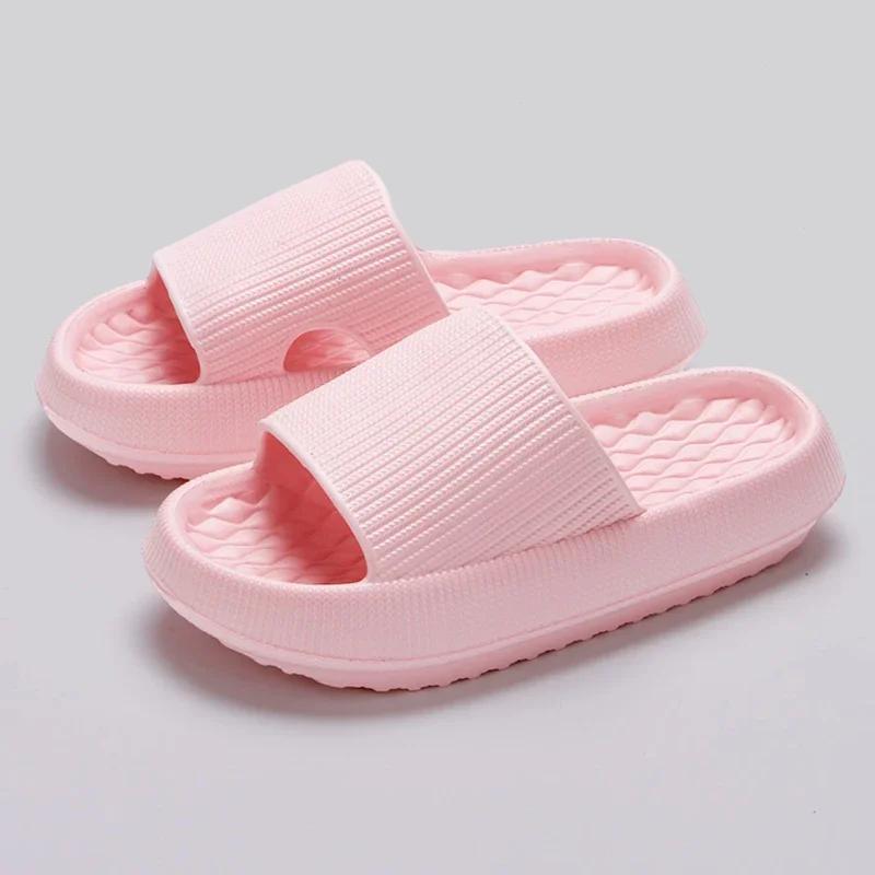 Fashion Platform Cloud Slippers Women Summer 2024 Lightweight Soft Sole Platform Sandalias De Mujer Casual Non-slip Beach Shoes Slides
