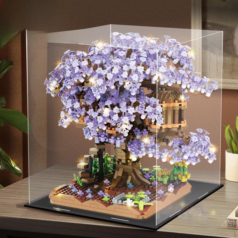 Compatible Purple Cherry Blossom Tree House for Lego with Castle Bouquet, Assembly Toys for Kids, Gift & Exquisite Ornament
