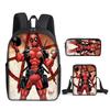 Deadpool 3pcs Student School Bag Backpack Lunch Bags Pencil Case Gifts Kids