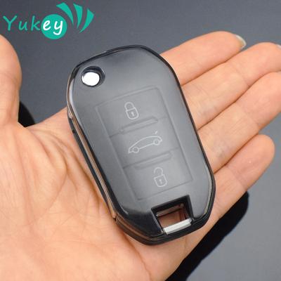 För Peugeot 208 308 408 508 2008 3008 4008 5008 för Citroen C3 C4 CACTUS C6 C8 TPU Bil Flip Nyckelfodral Skydd Skal Tillbehör