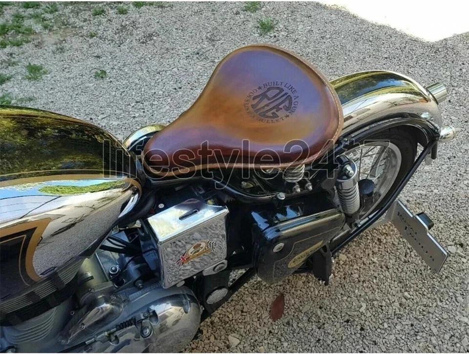 Fit For Royal Enfield Classic 350cc 500cc Front and Rear Leather Seat Brown
