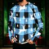 Men's Long Sleeve Hooded Sun Shirt with Christmas Print