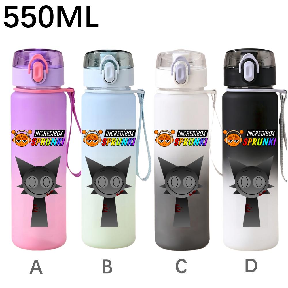 550ml Hra Sprunki Gradientní Sportovní Láhev na Vodu Kreslená Nepropustná Přenosné Lahve na Pití Venku Sport Fitness Pohárek na Vodu