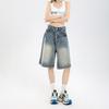Street Casual Y2K Loose Wide-leg Denim Shorts Five-point Baggy Jeans Women's All-match Straight Summer Hot Shorts