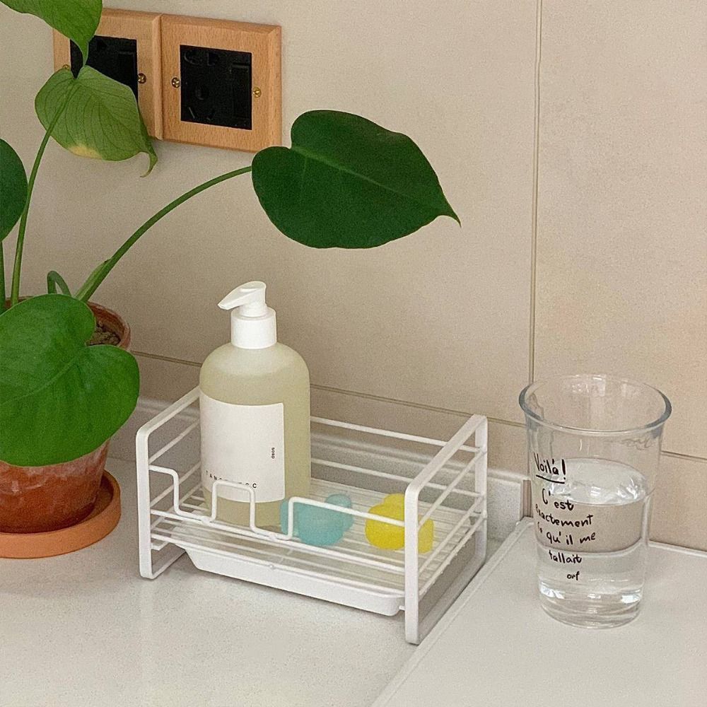 

Durable Sponge Holder Sturdy Drying Rack Rust-proof Kitchen Storage Basket Sink білий