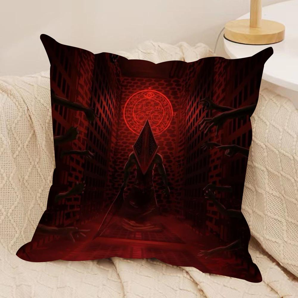 SSilent HHill Anime Cushion Cover Soft Plush Fabric DoubleSided Printed Sofa Cushion Cover for All Seasons Home Decor Gift