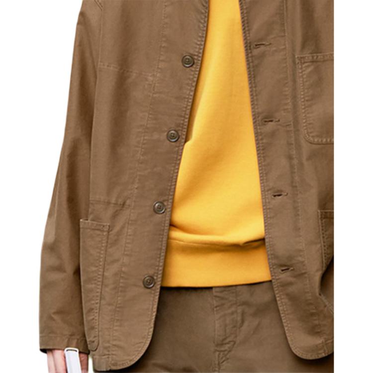 UNIQLO Solid Color Minimalist Pocket Decorated Lapel Jacket Unisex jackets Camel 453227-34