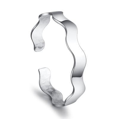 Glossy Bohemian Style Water Ripple Bracelet Bracelet, Women's Personality Fashion Open Bracelet Silver-plated Bracelet.