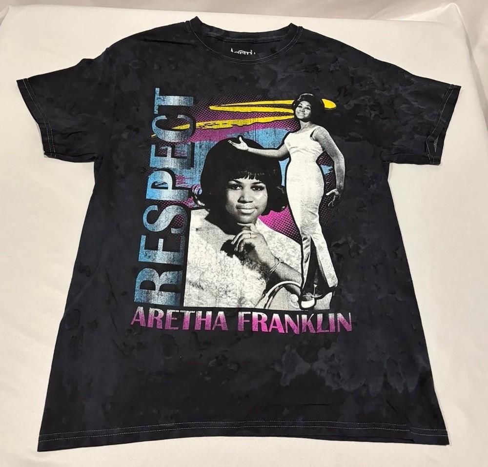 Vtg Aretha Franklin Respect Queen Of Soul Music Singer Black S-5XL Shirt PN318 Unisex T-Shirt XXXL