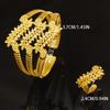 Dubai Bangles Ring Set For Women Indian Africa Lady Jewelry Ethiopian Gold Color Snake Cuff Bangles Wedding Bride Jewelry Gift