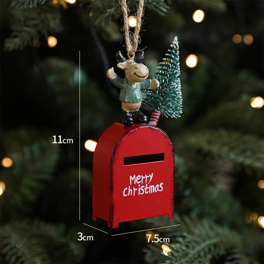 Santa Clasu Christmas Hanging Decoration Creative Mailbox Xmas Ornament Pendant Pendant Cute Christmas Tree Ornament