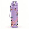 1PC Floral Bike Butterfly 750ml Color Plastic Sports Water Bottle Leakproof Flip Straw Lid Suitable for Sports Office Home Use