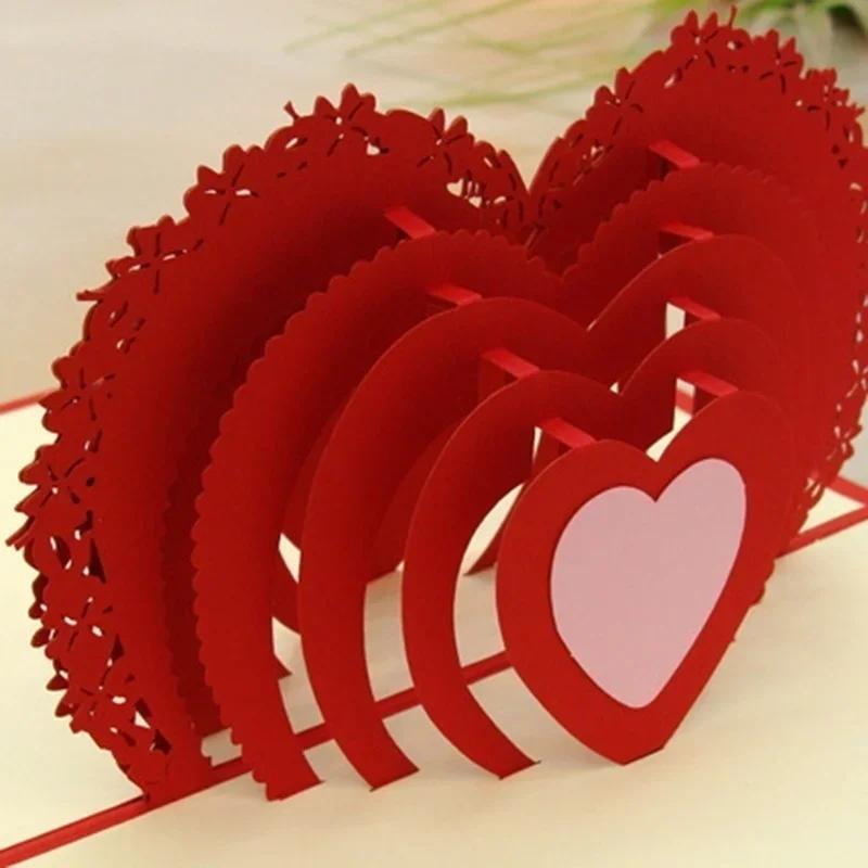 Ny 3D Tredimensionell Handgjord Pop-up Jul Bröllop Födelsedagsinbjudan Inbjudningskort Hälsningskort Gåva (Färg: Netto)