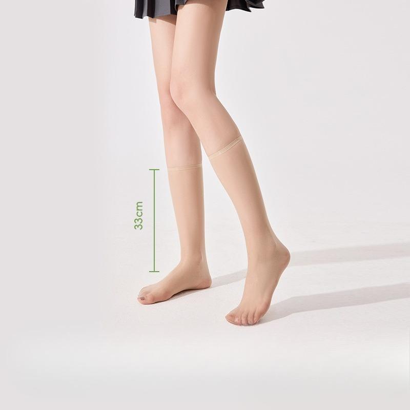 

Женские летние ультратонкие невидимые носки-чулки из шелка, не цепляющиеся 1 pair телесный